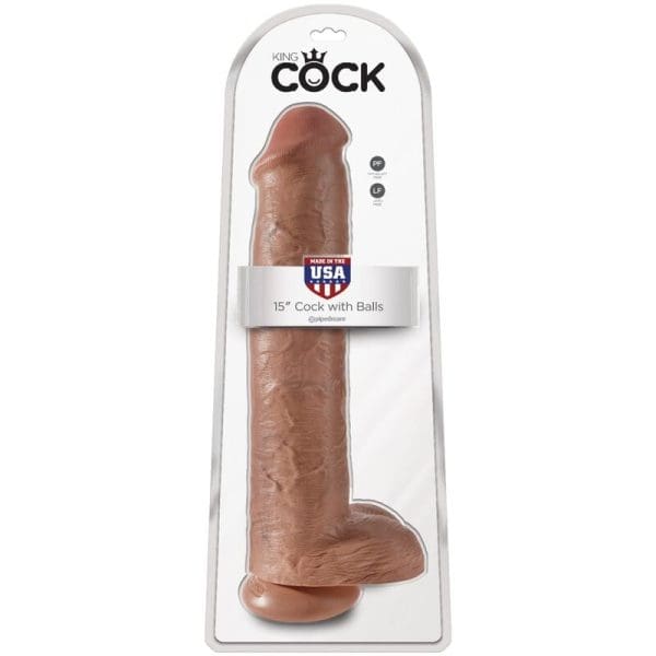 KING COCK - REALISTIC PENIS WITH BALLS 34.2 CM CARAMEL 6